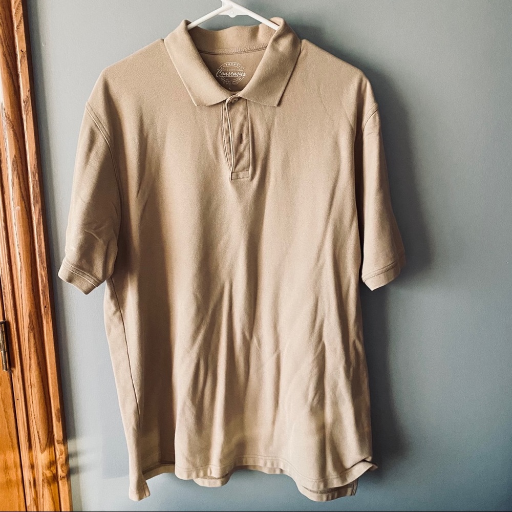 Consensus tan polo shirt